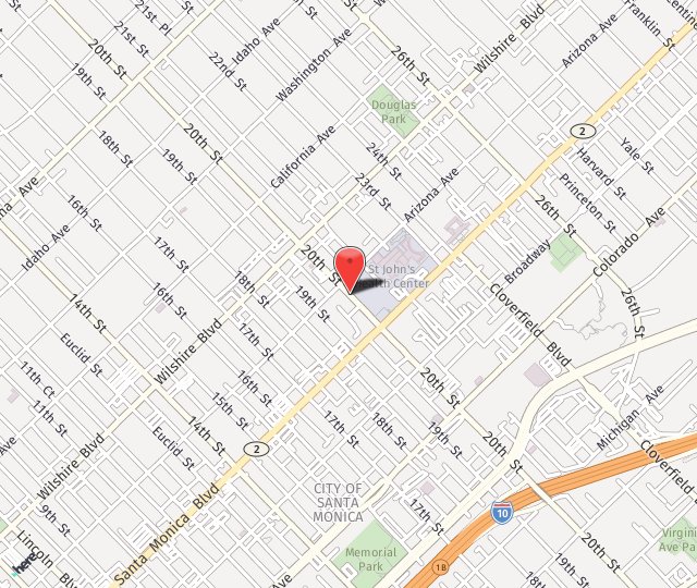 Location Map: 1301 20th Street Santa Monica, CA 90404